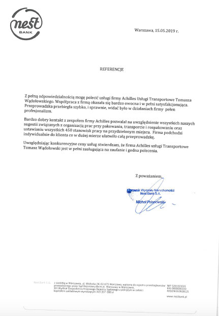 Referencje - 1Nest Referencje Achilles