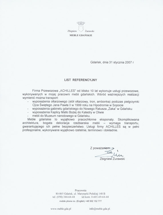Referencje - Meblegdanskie